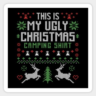 Ugly Christmas Camping Shirt Sticker